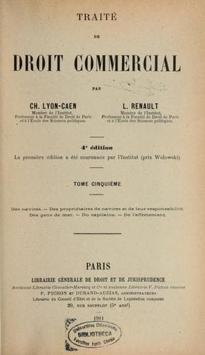 Tapa de Traité de droit commercial
