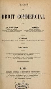 Tapa de Traité de droit commercial