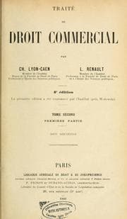 Tapa de Traité de droit commercial