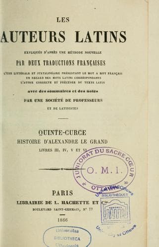 Tapa de Histoire d'Alexandre le Grand