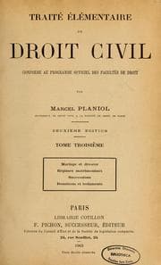 Tapa de Traité élémentaire de droit civil conforme au programme officiel des Facultés de droit