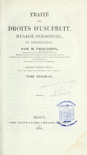 Tapa de Traité des droits d'usufruit