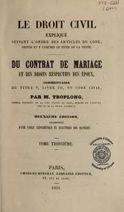 Tapa de Du contrat de mariage et des droits respectifs des époux