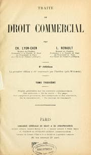 Tapa de Traité de droit commercial