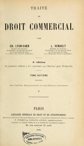 Tapa de Traité de droit commercial