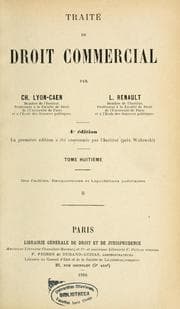 Tapa de Traité de droit commercial