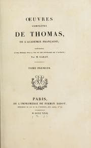 Tapa de Oeuvres complètes de Thomas