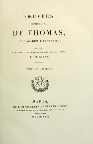Tapa de Oeuvres complètes de Thomas