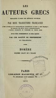 Tapa de Sixième chant de l'Iliade