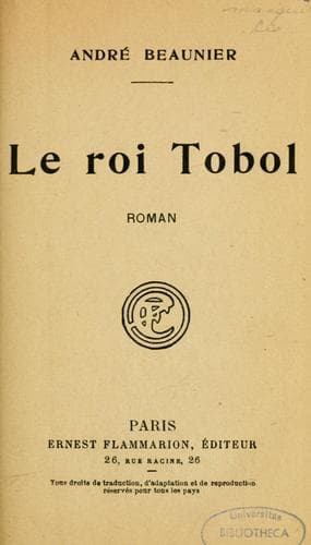 Tapa de Le roi Tobol, roman