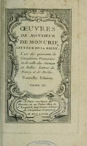 Tapa de Oeuvres de monsieur de Moncrif, lecteur de la reine