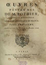 Tapa de Oeuvres posthumes de Pothier