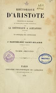 Tapa de Rhétorique d'Aristote