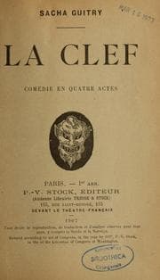 Tapa de La clef; comédie en quatre actes