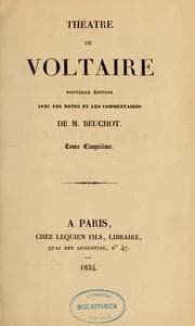 Tapa de Théâtre de Voltaire