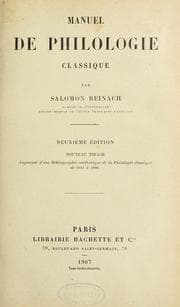 Tapa de Manuel de philologie classique