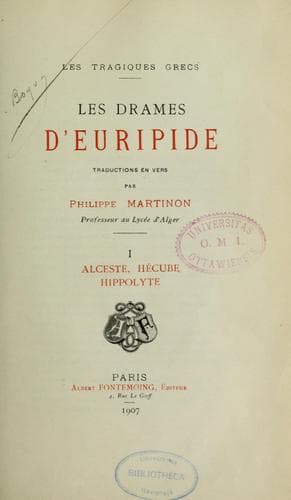 Tapa de Les drames d'Euripide