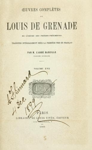 Tapa de Œuvres complètes de Louis de Grenade