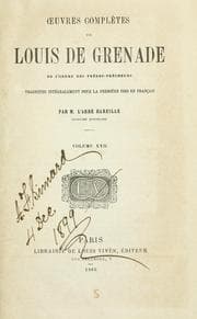Tapa de Œuvres complètes de Louis de Grenade