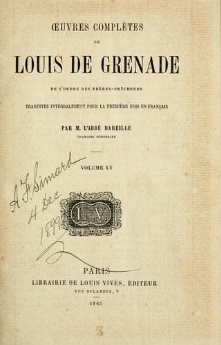 Tapa de Œuvres complètes de Louis de Grenade