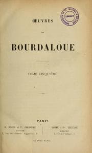 Tapa de Œuvres de Bourdaloue