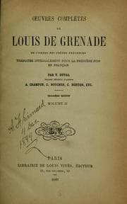 Tapa de Œuvres complètes de Louis de Grenade