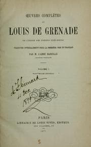 Tapa de Œuvres complètes de Louis de Grenade