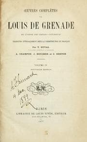 Tapa de Œuvres complètes de Louis de Grenade