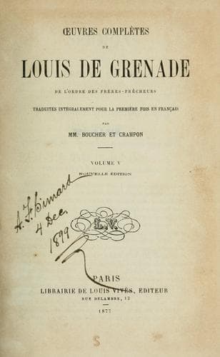 Tapa de Œuvres complètes de Louis de Grenade