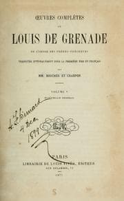 Tapa de Œuvres complètes de Louis de Grenade