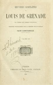 Tapa de Œuvres complètes de Louis de Grenade