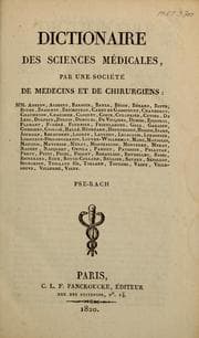 Tapa de Dictionnaire des sciences médicales