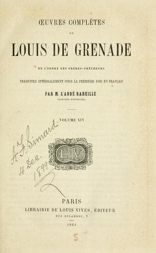 Tapa de Œuvres complètes de Louis de Grenade