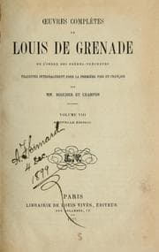 Tapa de Œuvres complètes de Louis de Grenade