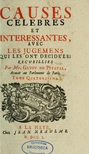 Tapa de Causes célèbres et intéressantes, avec les jugements qui les ont décidées