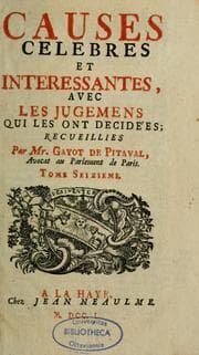 Tapa de Causes célèbres et intéressantes, avec les jugements qui les ont décidées
