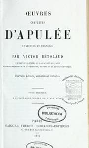 Tapa de Oeuvres complètes d'Apulée
