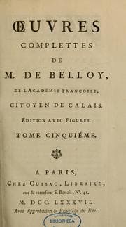 Tapa de Oeuvres complettes de M. de Belloy