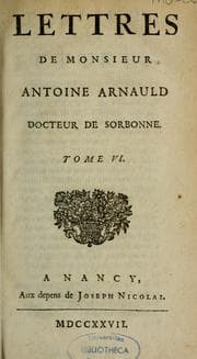 Tapa de Lettres de Monsieur Antoine Arnauld, docteur de Sorbonne