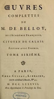 Tapa de Oeuvres complettes de M. de Belloy