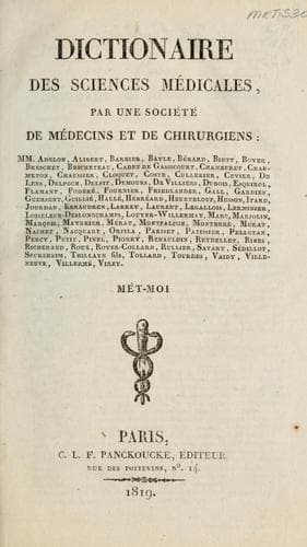 Tapa de Dictionnaire des sciences médicales