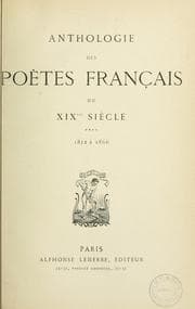 Tapa de Anthologie des poètes français du XIXème siècle