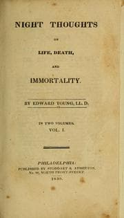 Tapa de Night thoughts on life, death, and immortality