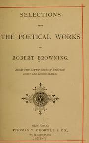 Tapa de Selections from the poetical works of Robert Browning