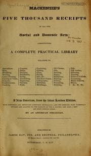 Tapa de Mackenzie's five thousand receipts in all the useful and domestic arts: containing a complete practical library, relative to agriculture, bees, bleaching ...