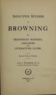 Tapa de Inductive studies in Browning for secondary schools, colleges and literature clubs