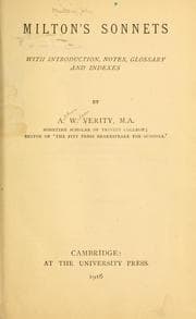 Tapa de Milton's sonnets