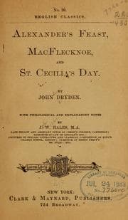 Tapa de ... Alexander's feast, MacFlecknoe, and St. Cecilia's day