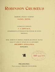 Tapa de Robinson Crusoeus, sermone anglico scripsit Daniel Defoe