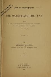 Tapa de The Society and the "fad"